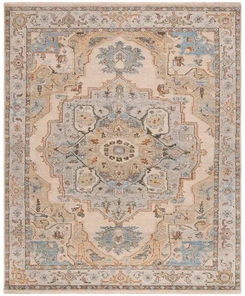 Sultanabad Wool Rug in Beige and Gray - The Mayfair Hall