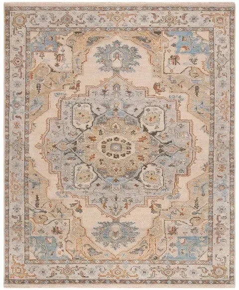 Sultanabad Wool Rug in Beige and Gray - The Mayfair Hall