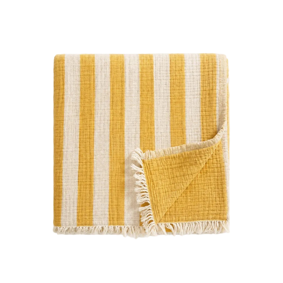 Sole Reversible Striped Cotton Beach Blanket by Sunday Citizen — 38″ × 73″