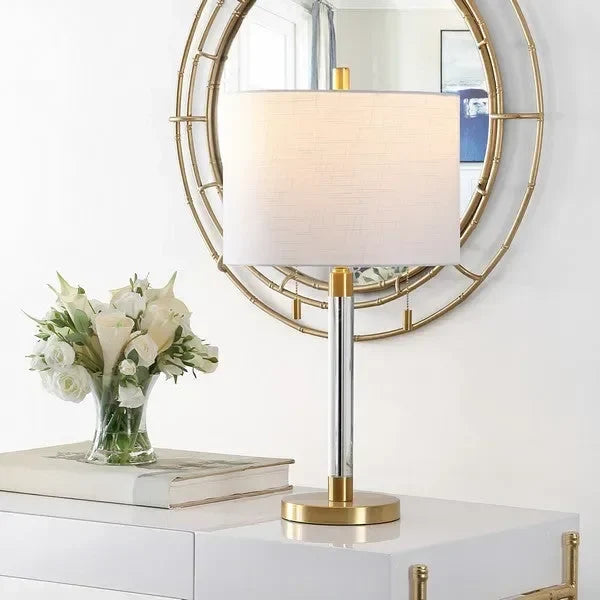Bixby Glass Table Lamp in Brass - The Mayfair Hall