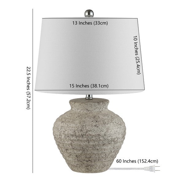 Ledger Ceramic Table Lamp in Light Gray