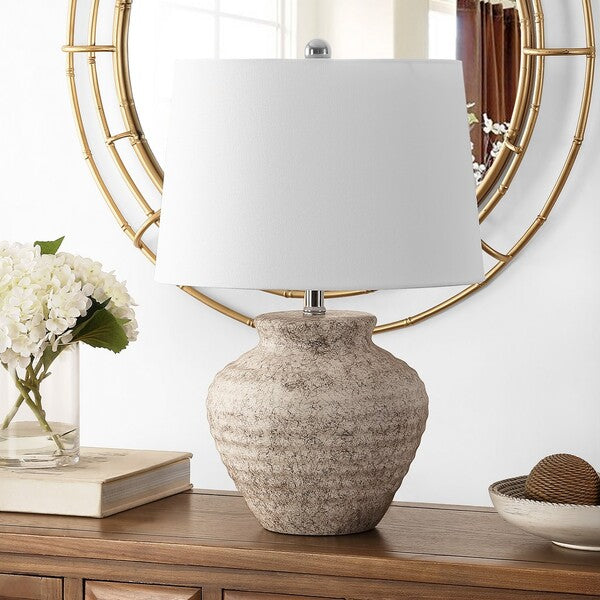 Ledger Ceramic Table Lamp in Light Gray