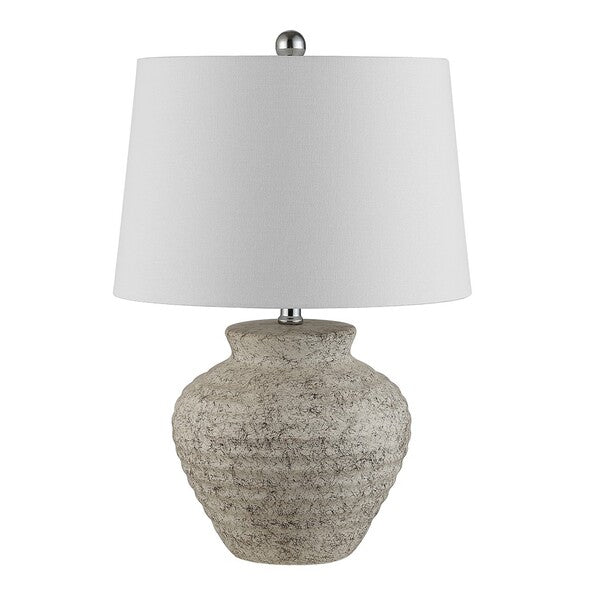 Ledger Ceramic Table Lamp in Light Gray