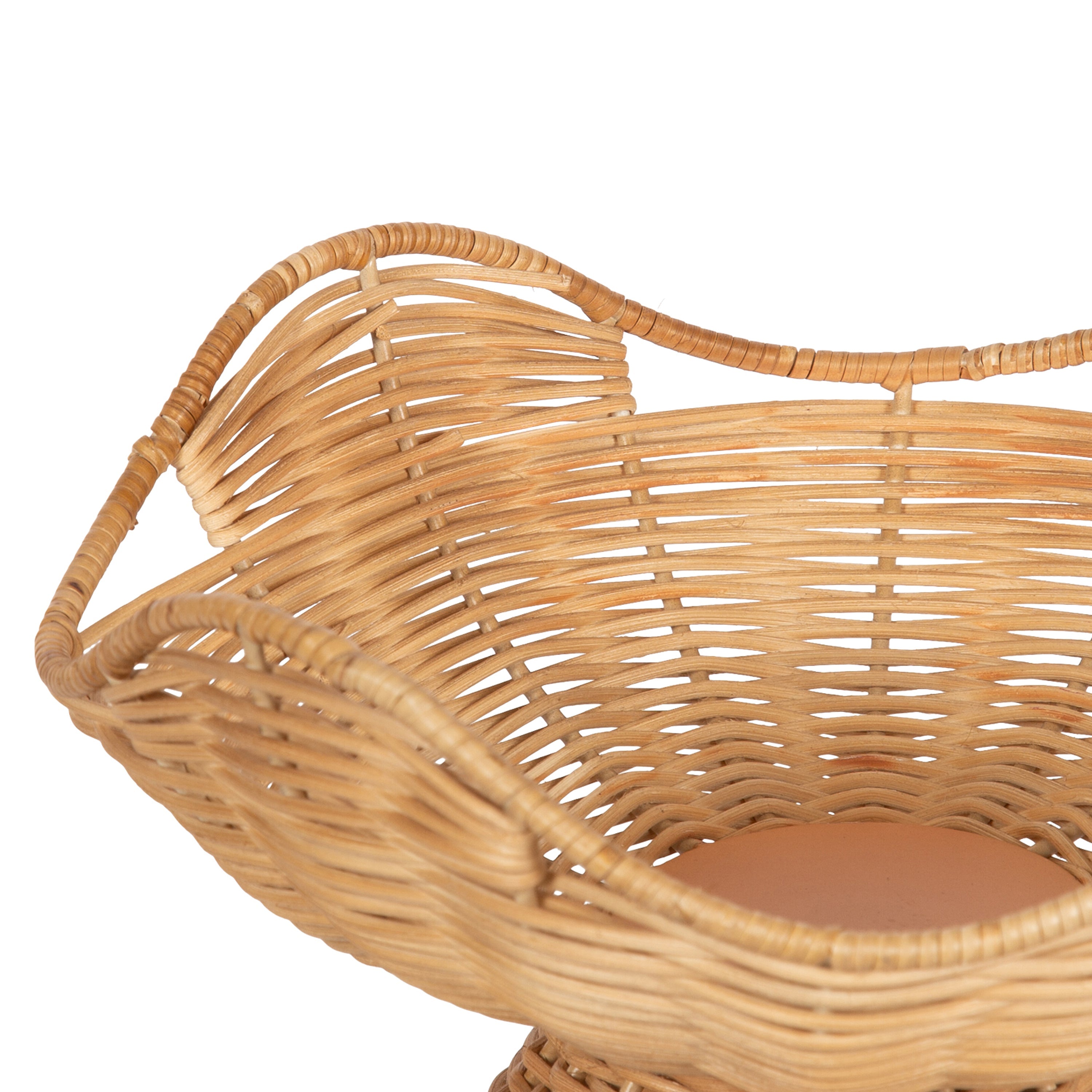 Wylla Wavy Rattan Pedestal Bowl