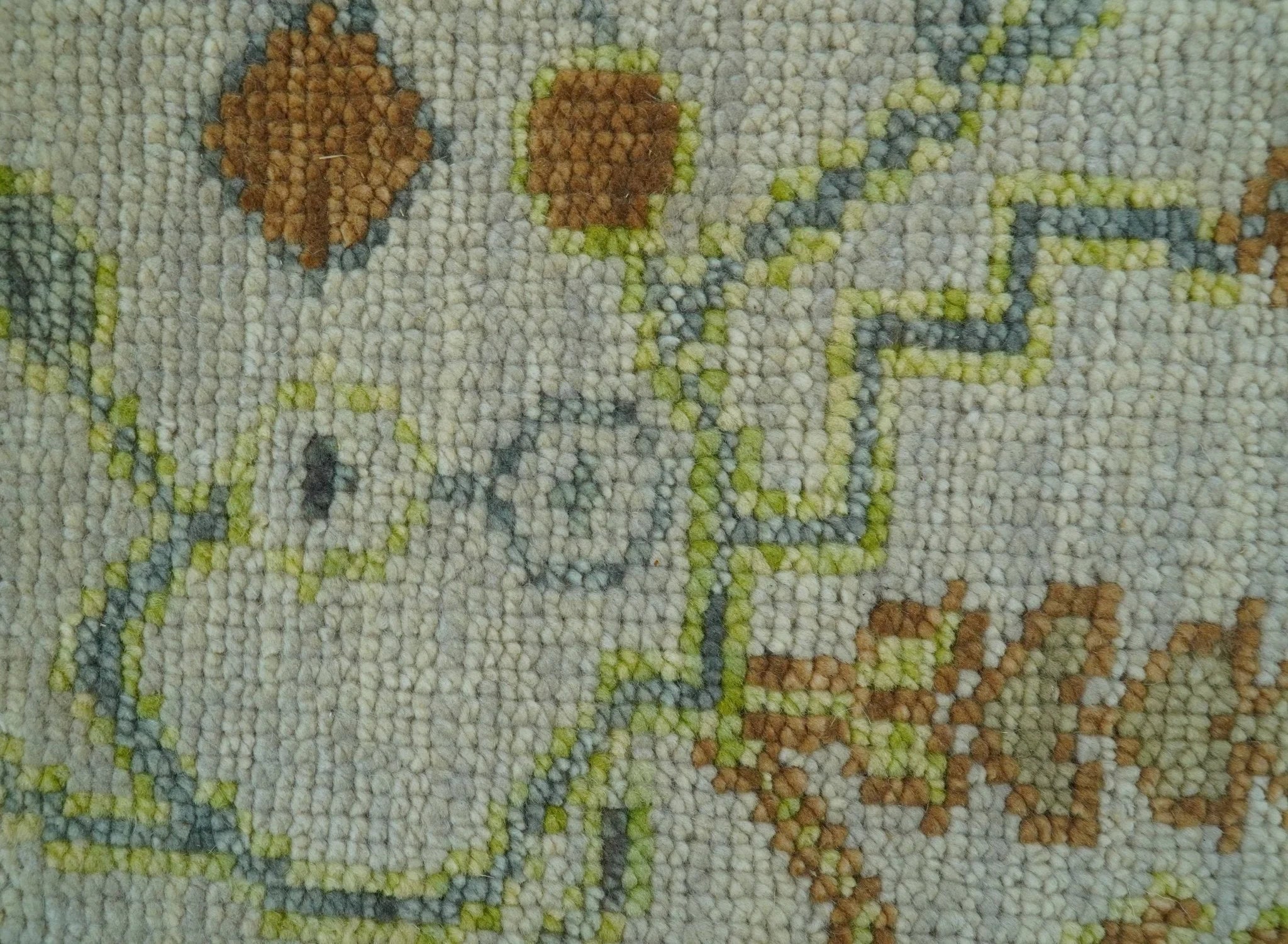 The Plants and Roots Ivory and Pink Hand Knotted Traditional Custom Made Wool Rug - The Rug Decor