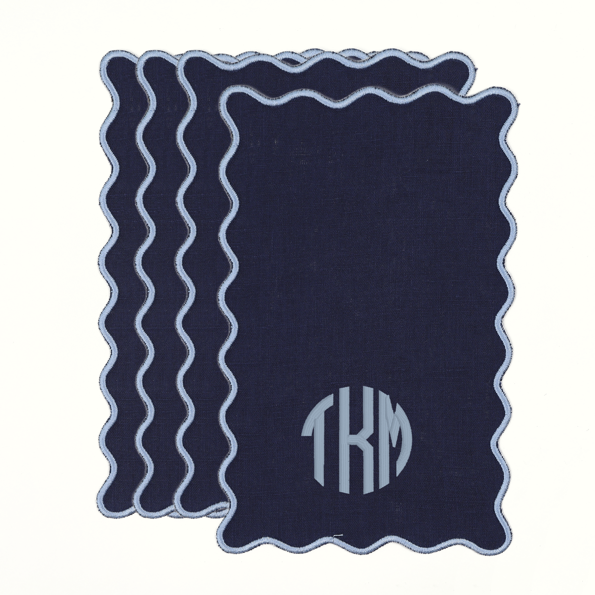 The Vivienne Rectangle Cocktail Napkins - Navy