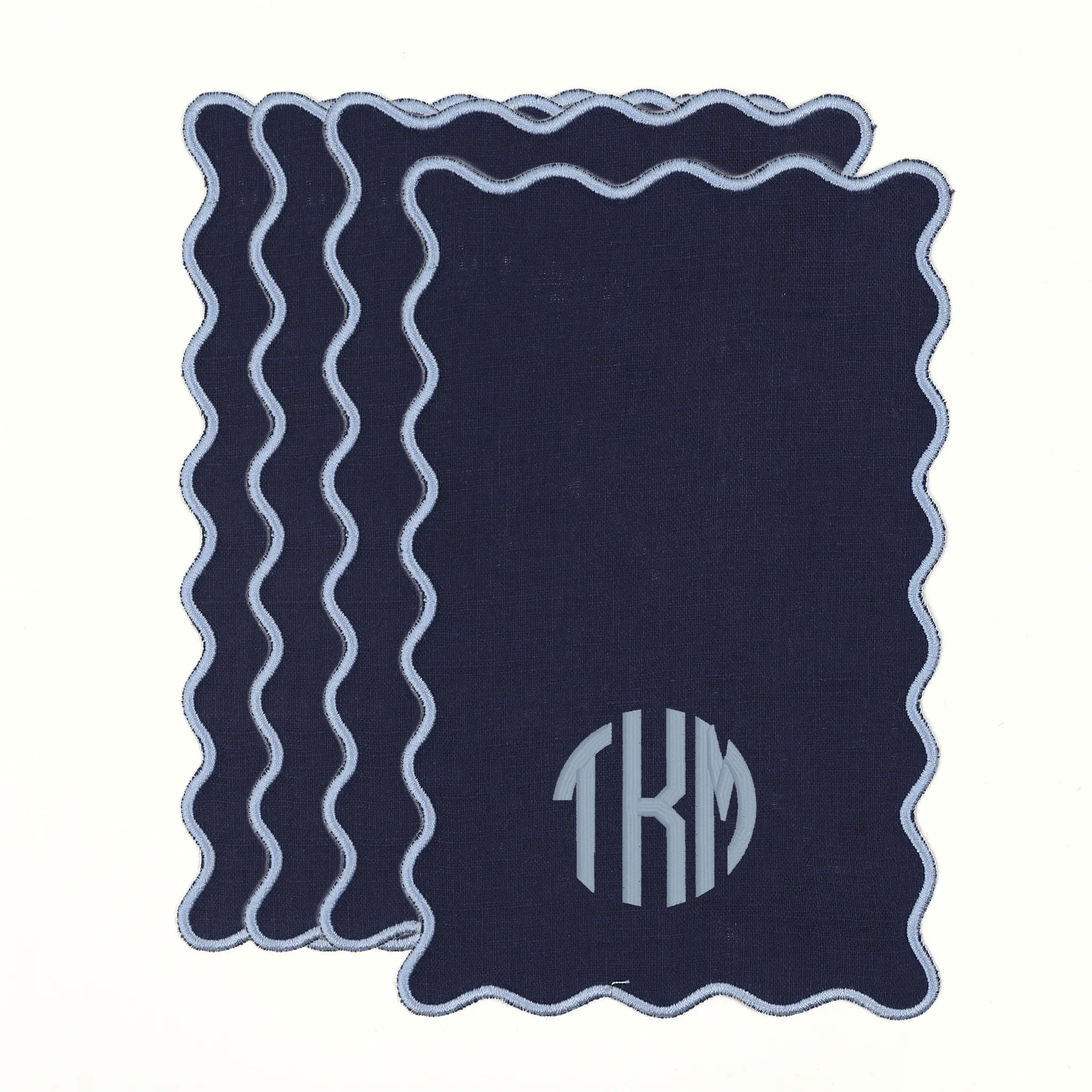 The Vivienne Rectangle Cocktail Napkins - Navy - The Mayfair Hall