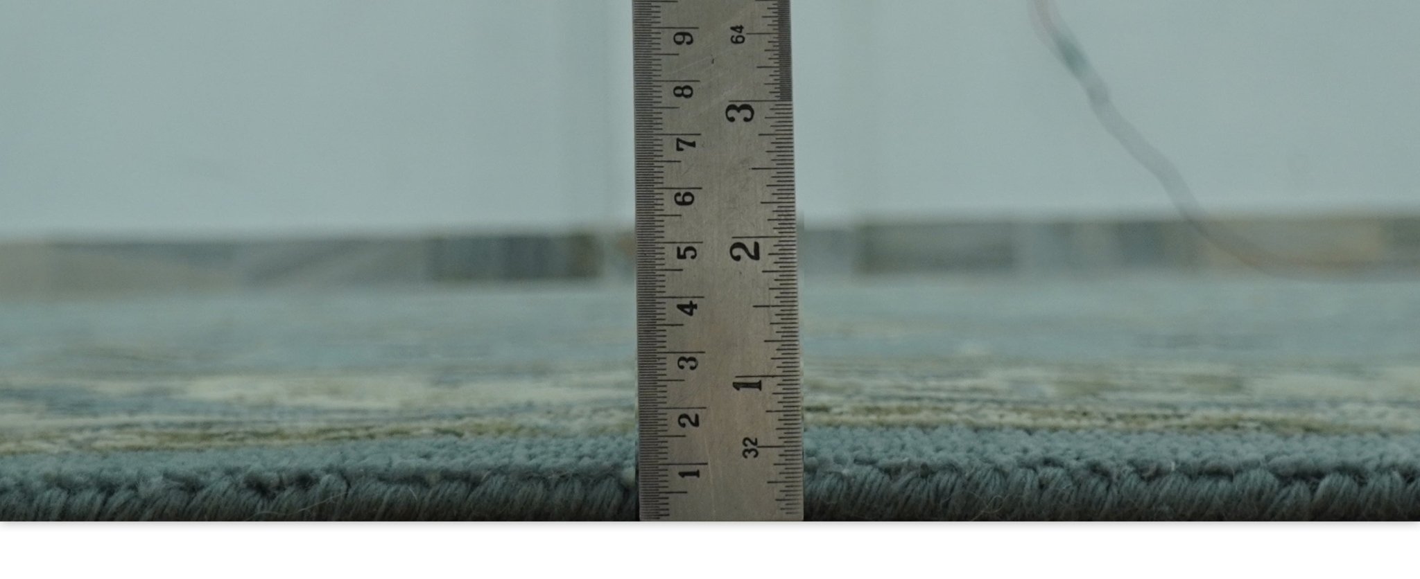 Traditional Floral Blue and Beige 8X10 Antique Style Hand Knotted Wool Rug