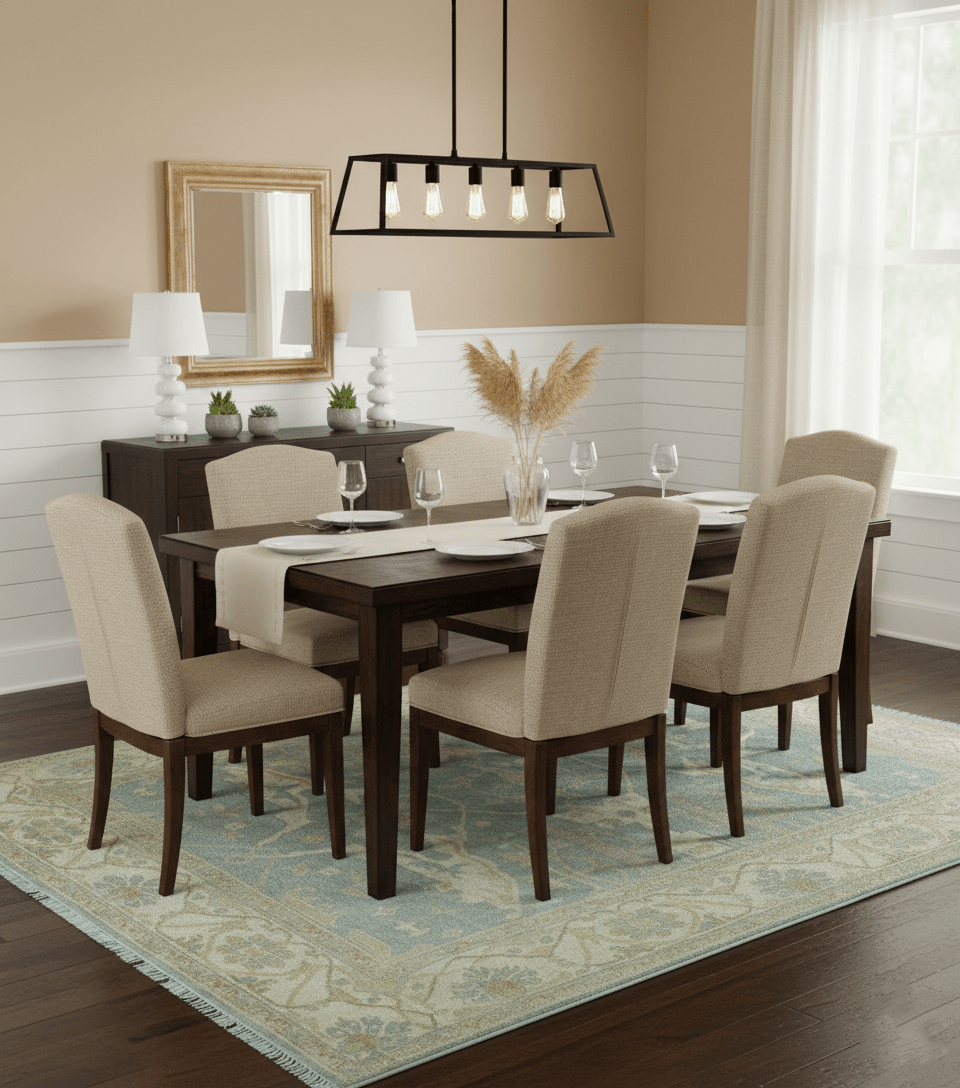 Traditional Oushak Design Blue And Beige Hand Knotted 8x10 Wool Area Rug