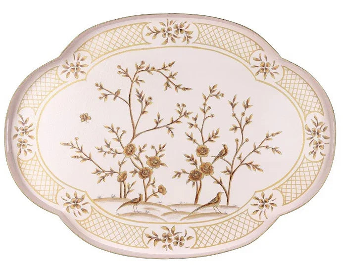 Pink & Gold Scalloped Tray Table - The Mayfair Hall