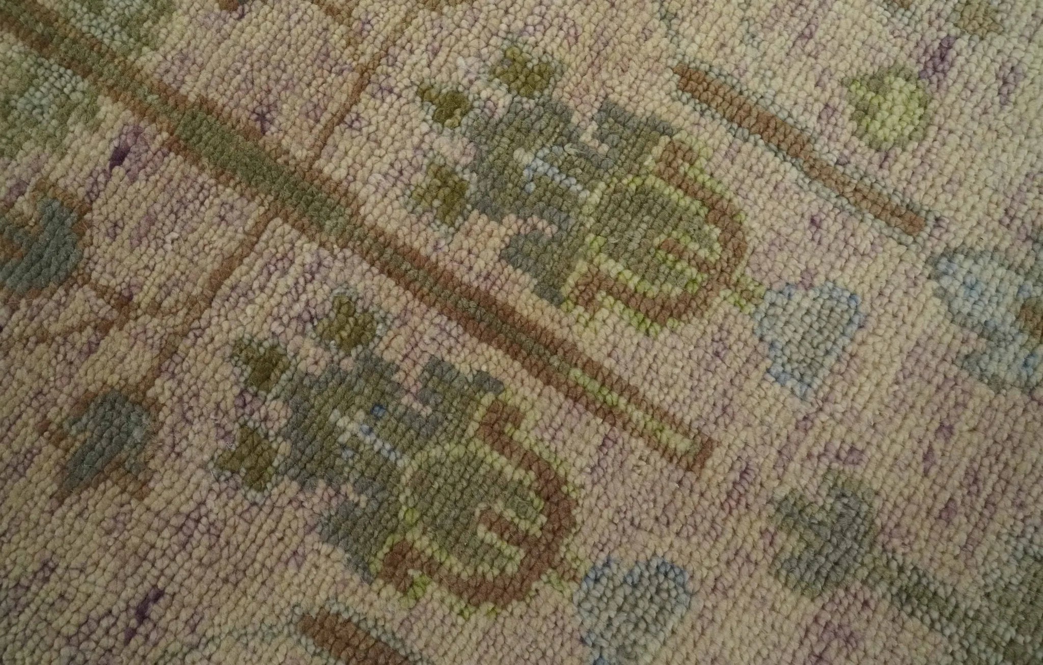Tree of life Beige, Purple and Olive Hand Knotted Traditional Floral Custom Made wool rug