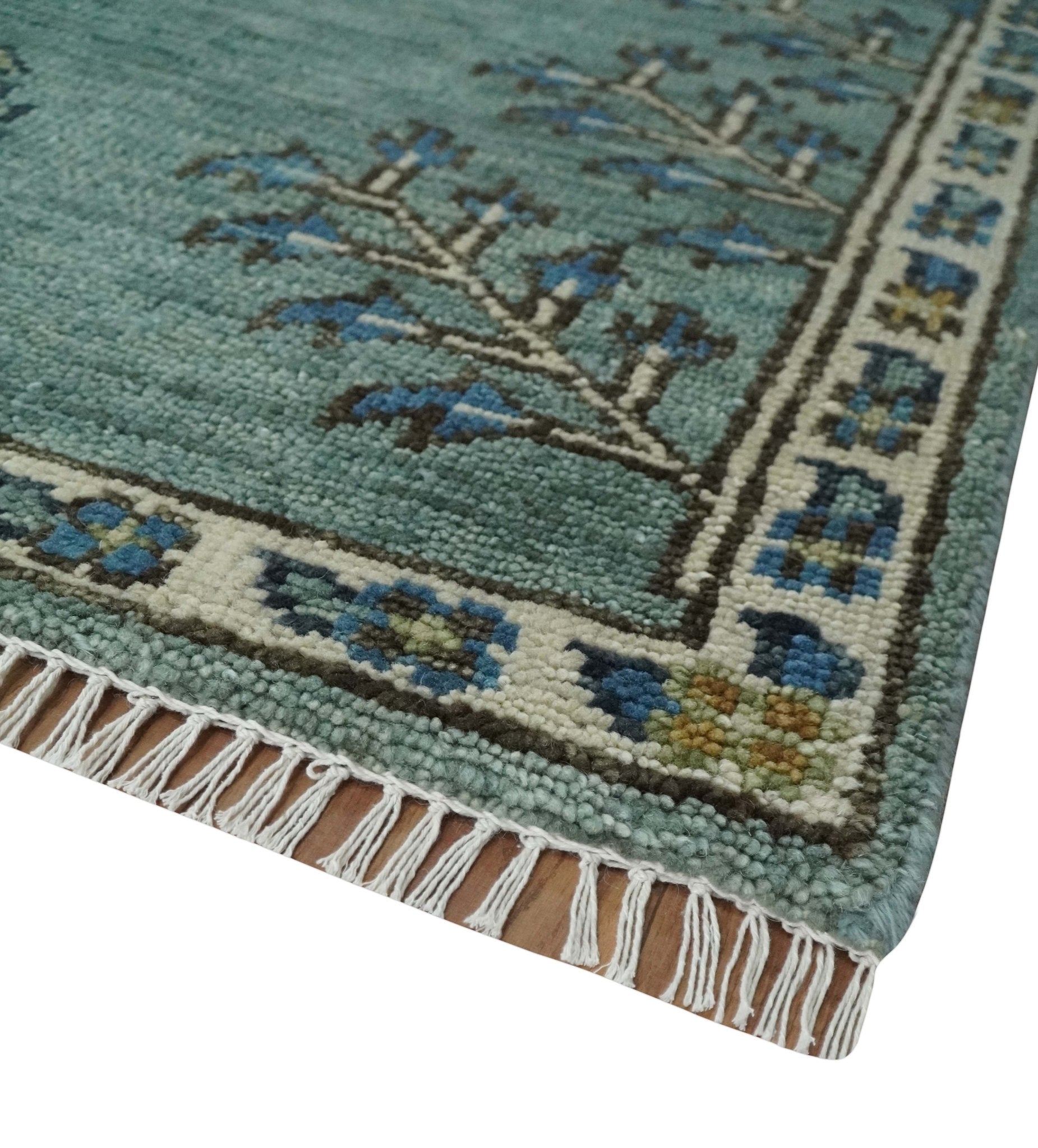 Tree of Life Green Traditional Hand Knotted Turkish Design Multi Size Wool Area Rug - The Rug Decor