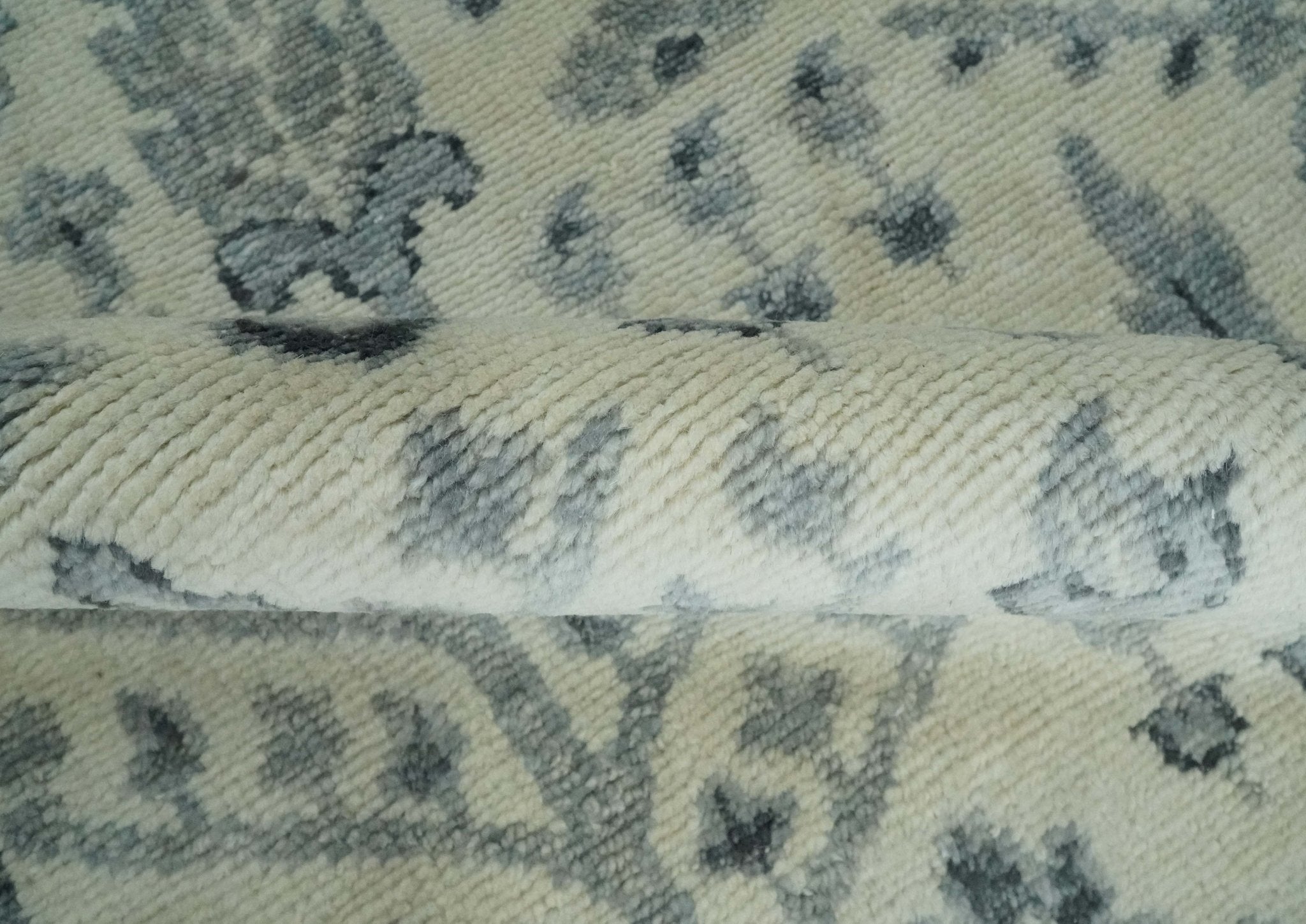 Tree of Life Hand Knotted Ivory and Charcoal Traditional Oushak Custom Made Wool Rug - The Rug Decor