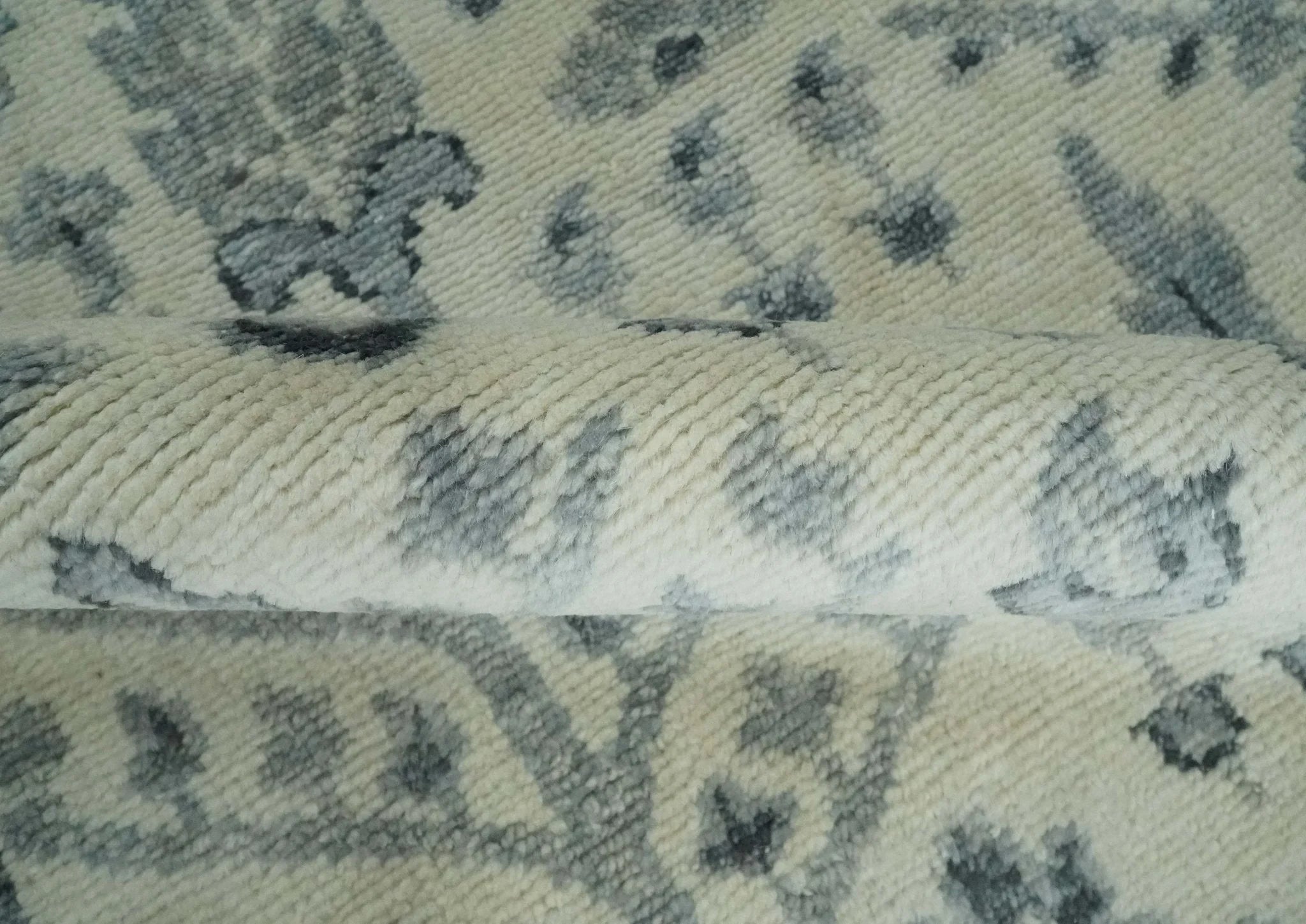 Tree of Life Hand Knotted Ivory and Charcoal Traditional Oushak Custom Made Wool Rug - The Rug Decor