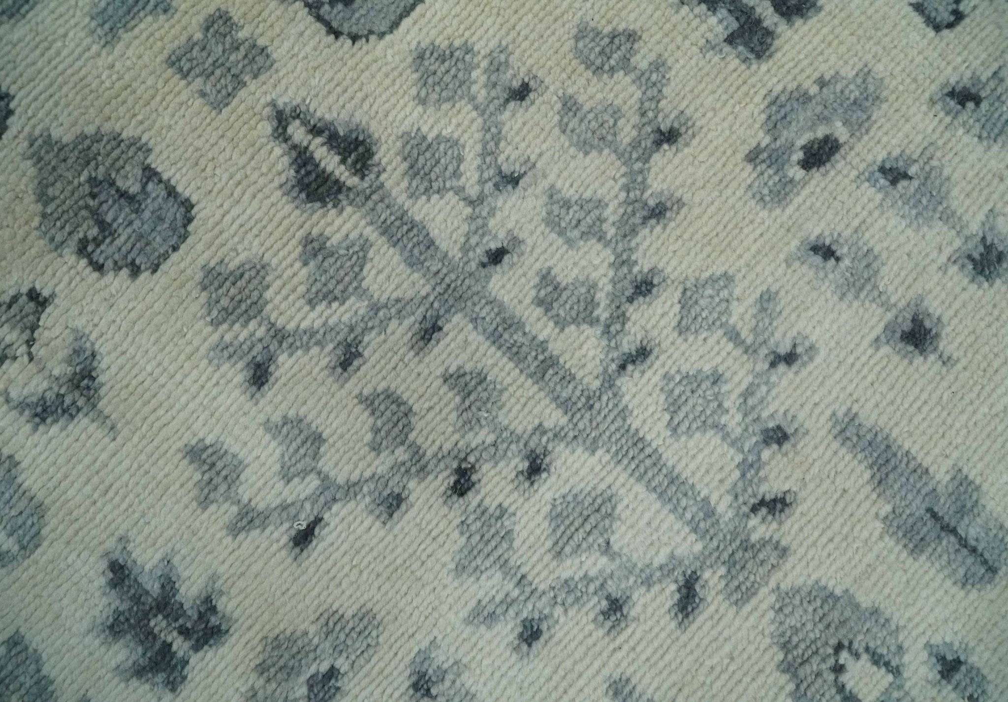 Tree of Life Hand Knotted Ivory and Charcoal Traditional Oushak Custom Made Wool Rug - The Rug Decor