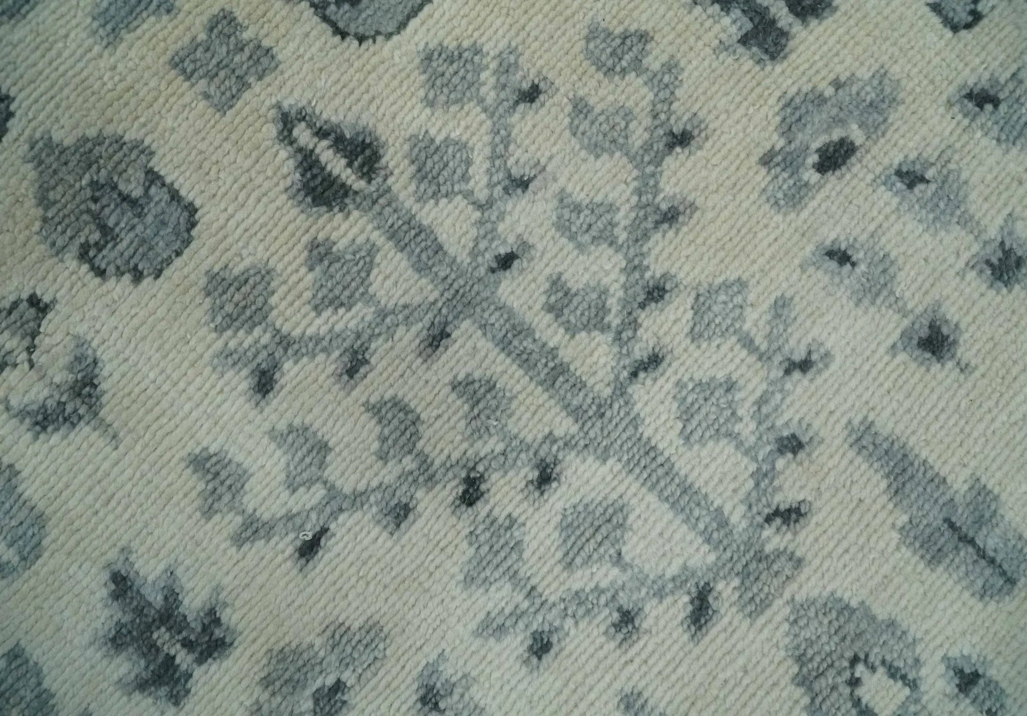 Tree of Life Hand Knotted Ivory and Charcoal Traditional Oushak Custom Made Wool Rug - The Rug Decor