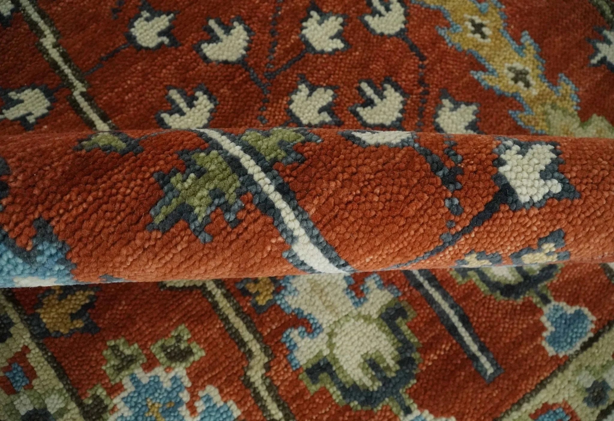 Tree of Life Rust and Ivory Traditional Hand Knotted Turkish Design Wool Area Rug - The Rug Decor