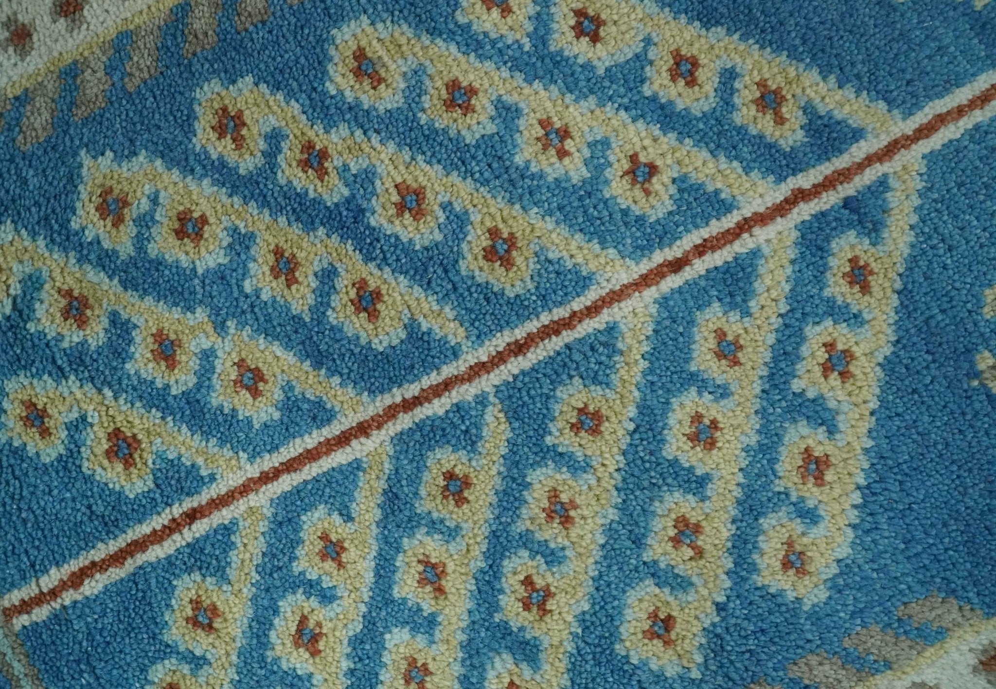 Tree of life Traditional Floral Blue, Ivory and Brown Hand Knotted Custom Made Wool Area Rug - The Rug Decor