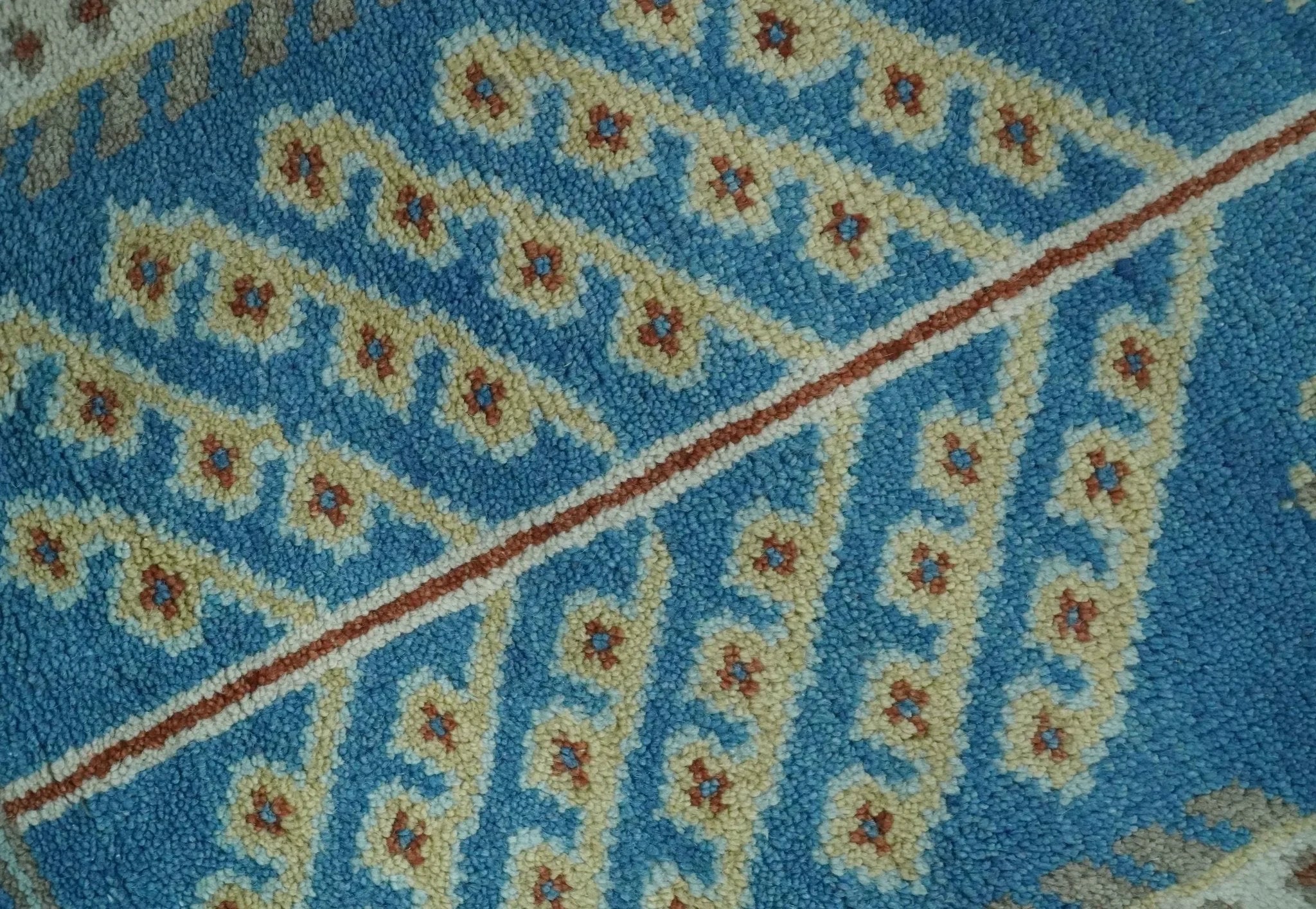 Tree of life Traditional Floral Blue, Ivory and Brown Hand Knotted Custom Made Wool Area Rug - The Rug Decor