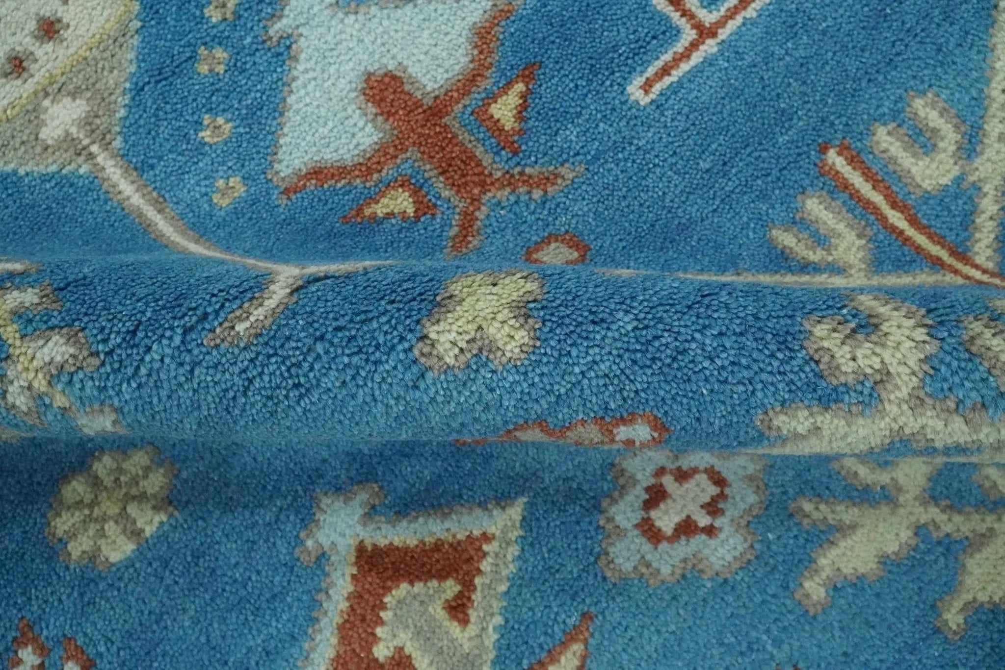 Tree of life Traditional Floral Blue, Ivory and Brown Hand Knotted Custom Made Wool Area Rug - The Rug Decor