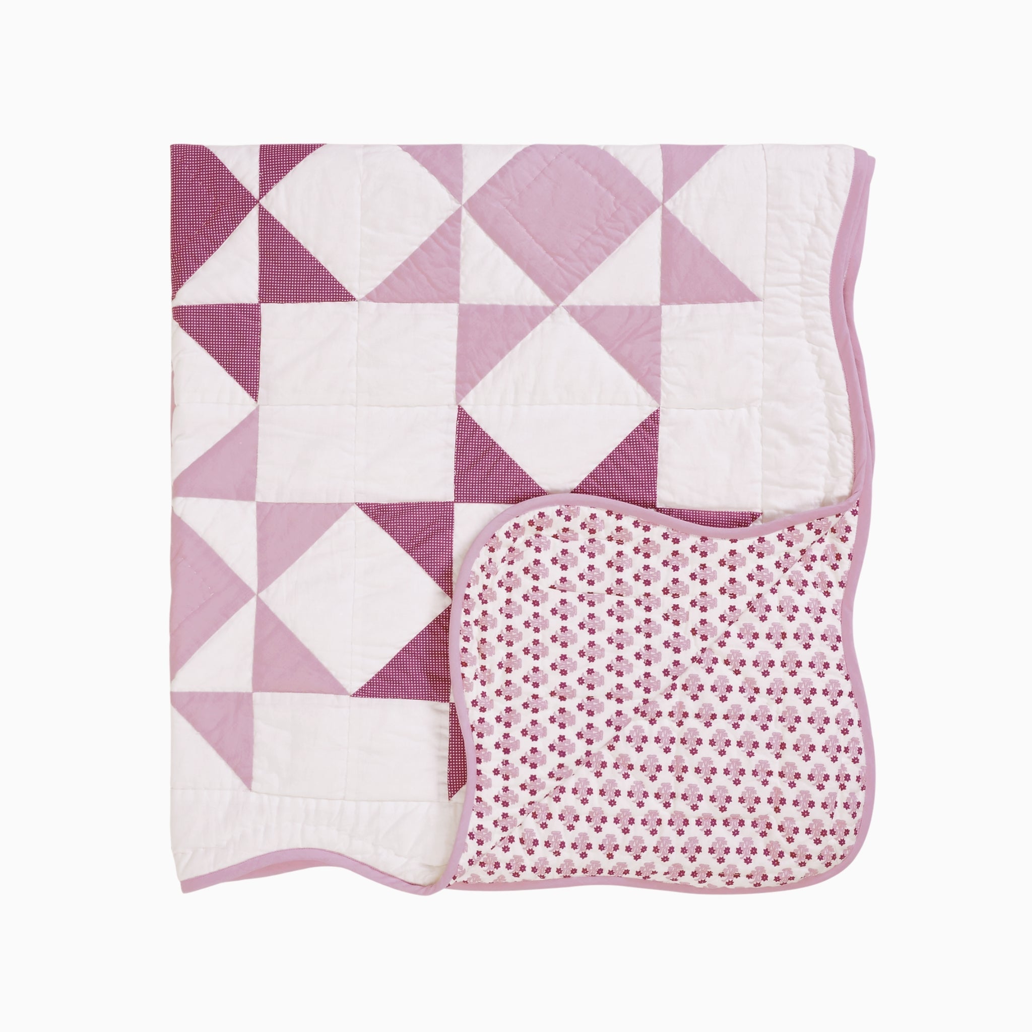 Abigail Pink Quilted Throw Blanket
