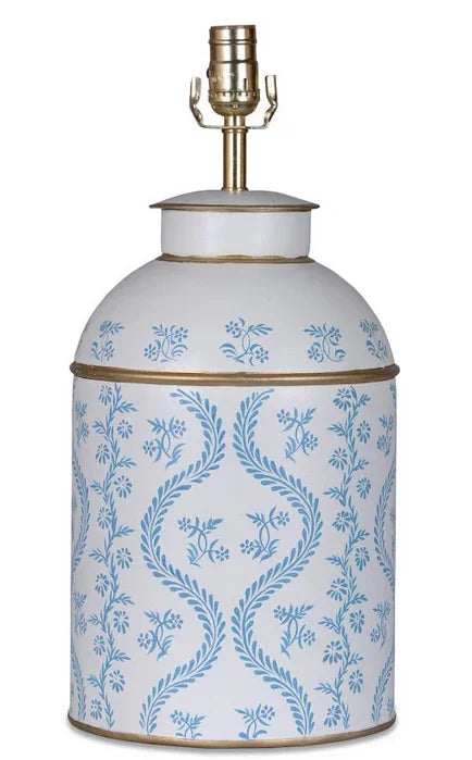 Blue IKat Tea Caddy Lamp - The Mayfair Hall