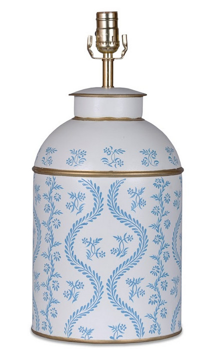 Blue Ikat Tea Caddy Lamp