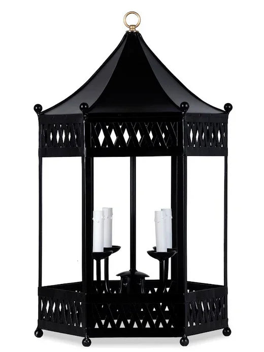 Pagoda Lantern Chandelier in Black - The Mayfair Hall
