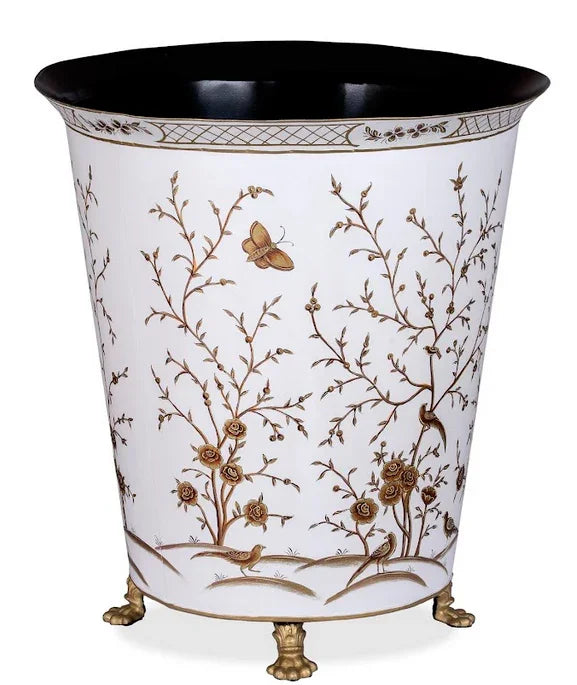 Ivory & Gold Chinoiserie Footed Floor Planter - The Mayfair Hall
