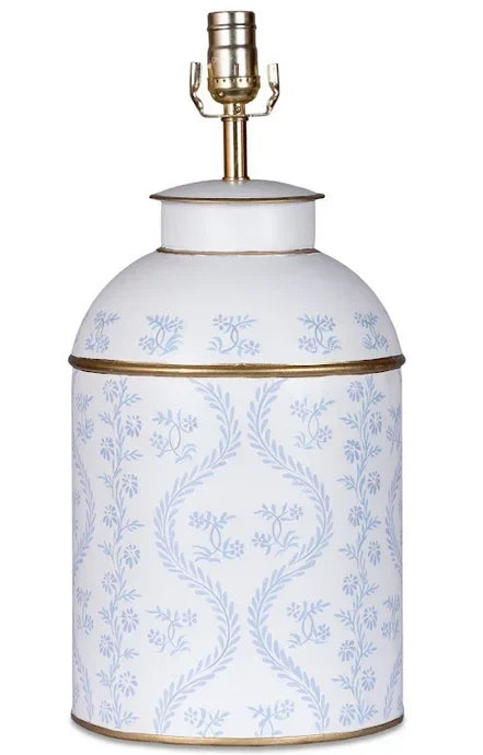 Pastel Blue IKat Tea Caddy Lamp - The Mayfair Hall