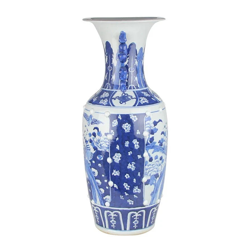 Extra Large Bird Scene Vase