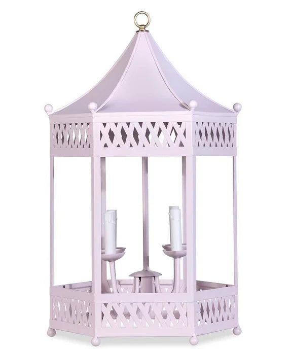 Pagoda Lantern Chandelier in Pink - The Mayfair Hall