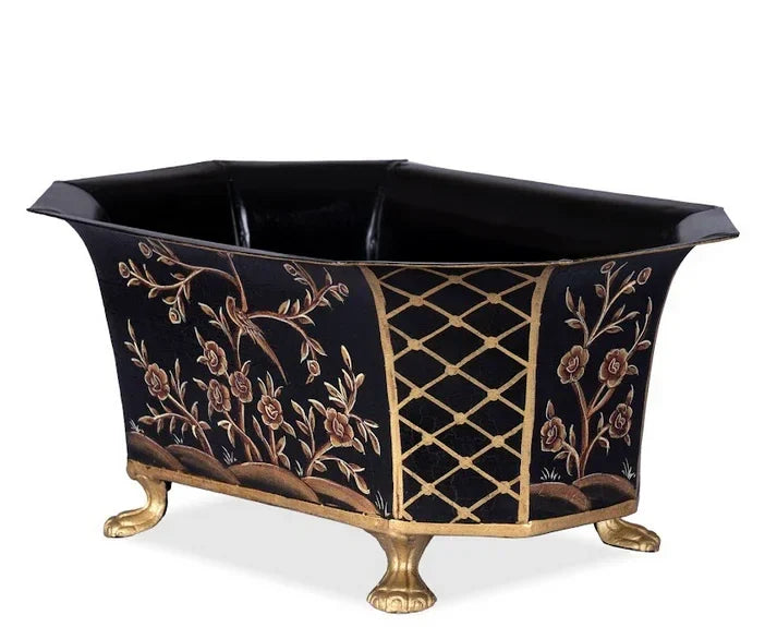 Black & Gold Octagon Planter - The Mayfair Hall
