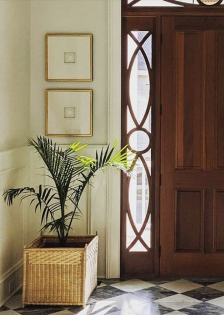 Jumbo Floor Wicker Box Planter in Natural