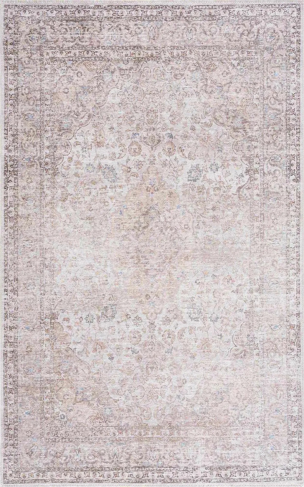 Cream Holi-2301 Washable Area Rug - The Mayfair Hall