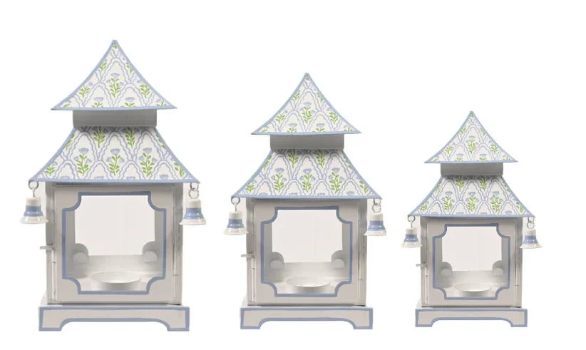 White & Lavender Tulip Pagoda Lantern (3 Sizes) - The Mayfair Hall