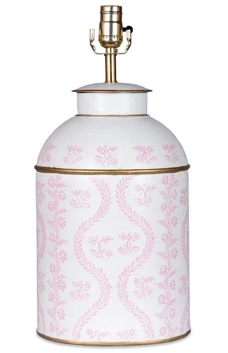 Pink IKat Tea Caddy Lamp - The Mayfair Hall