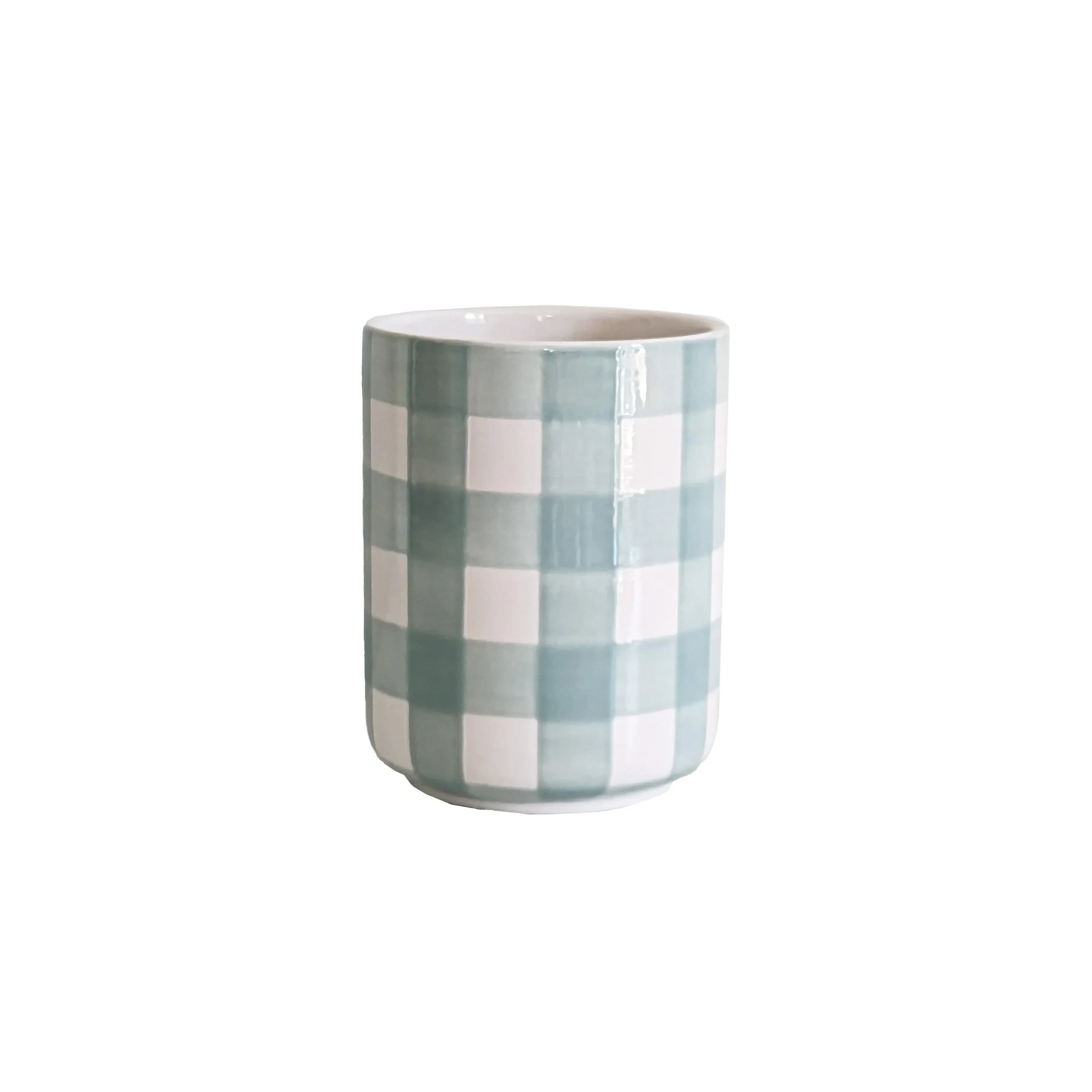 Gingham Large Vase/ Utensil Holder - The Mayfair Hall