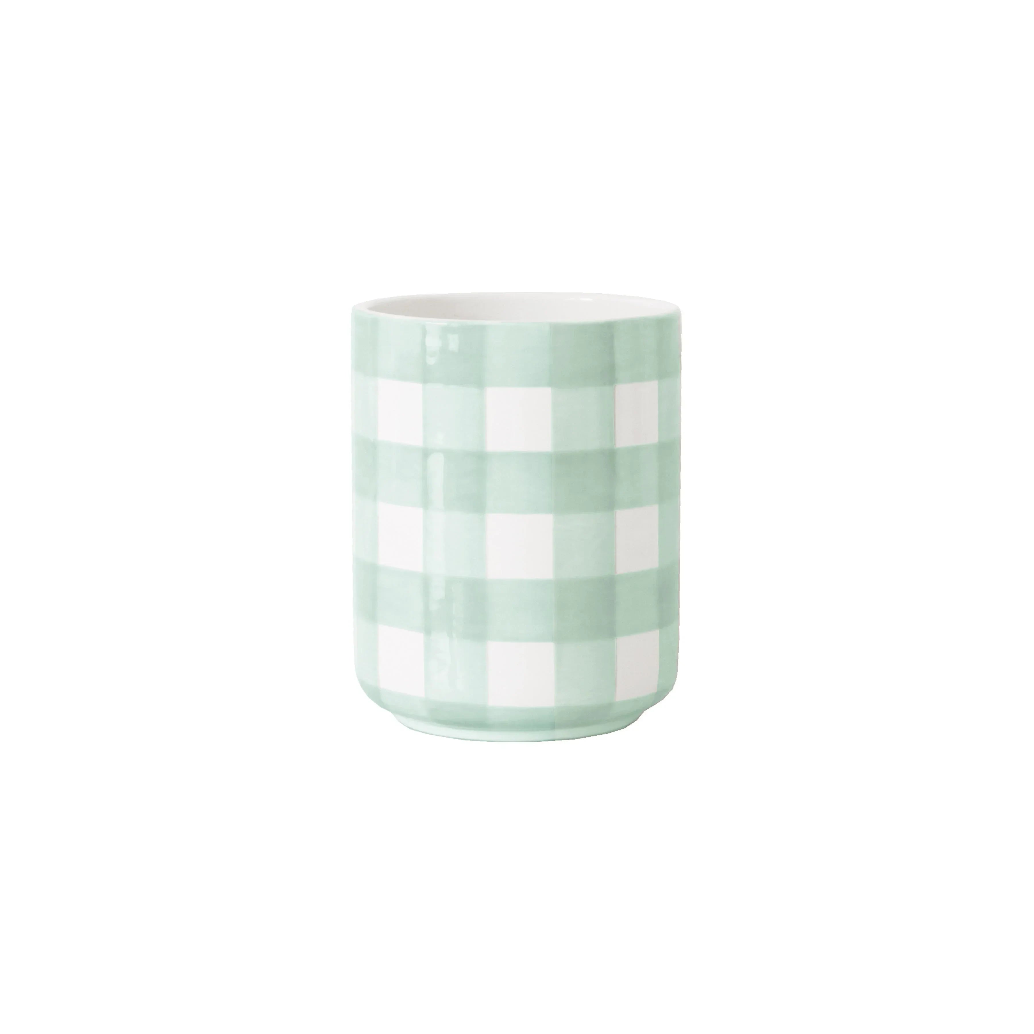Gingham Large Vase/ Utensil Holder - The Mayfair Hall