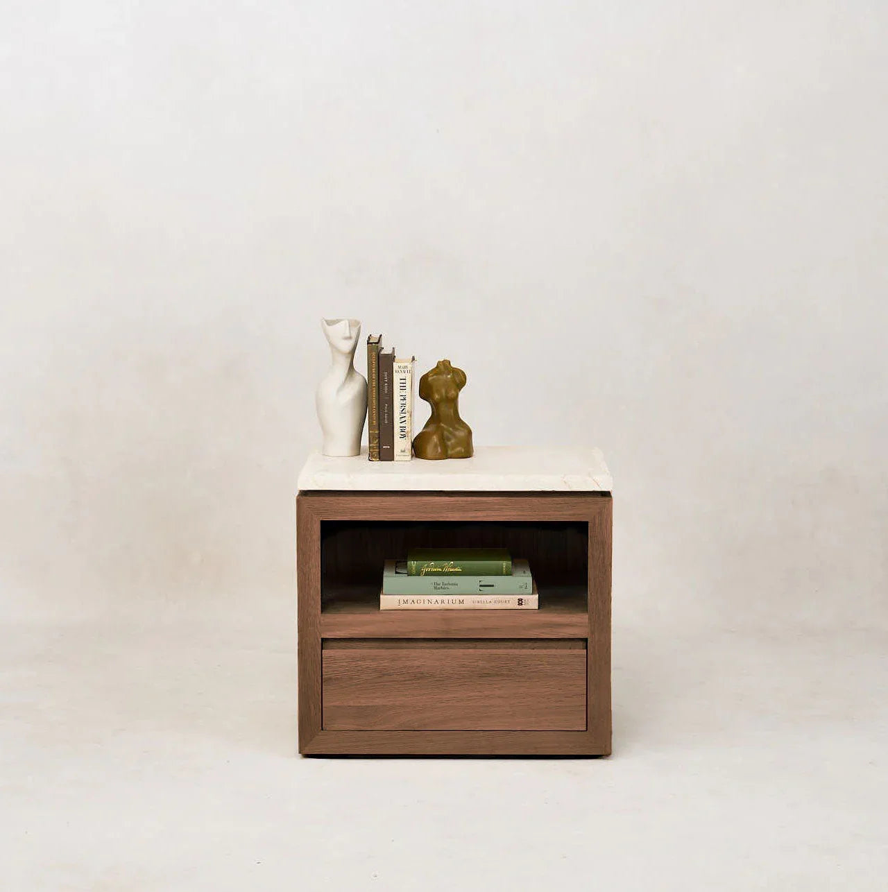 Sofita Marble Nightstand - Mocha - The Mayfair Hall