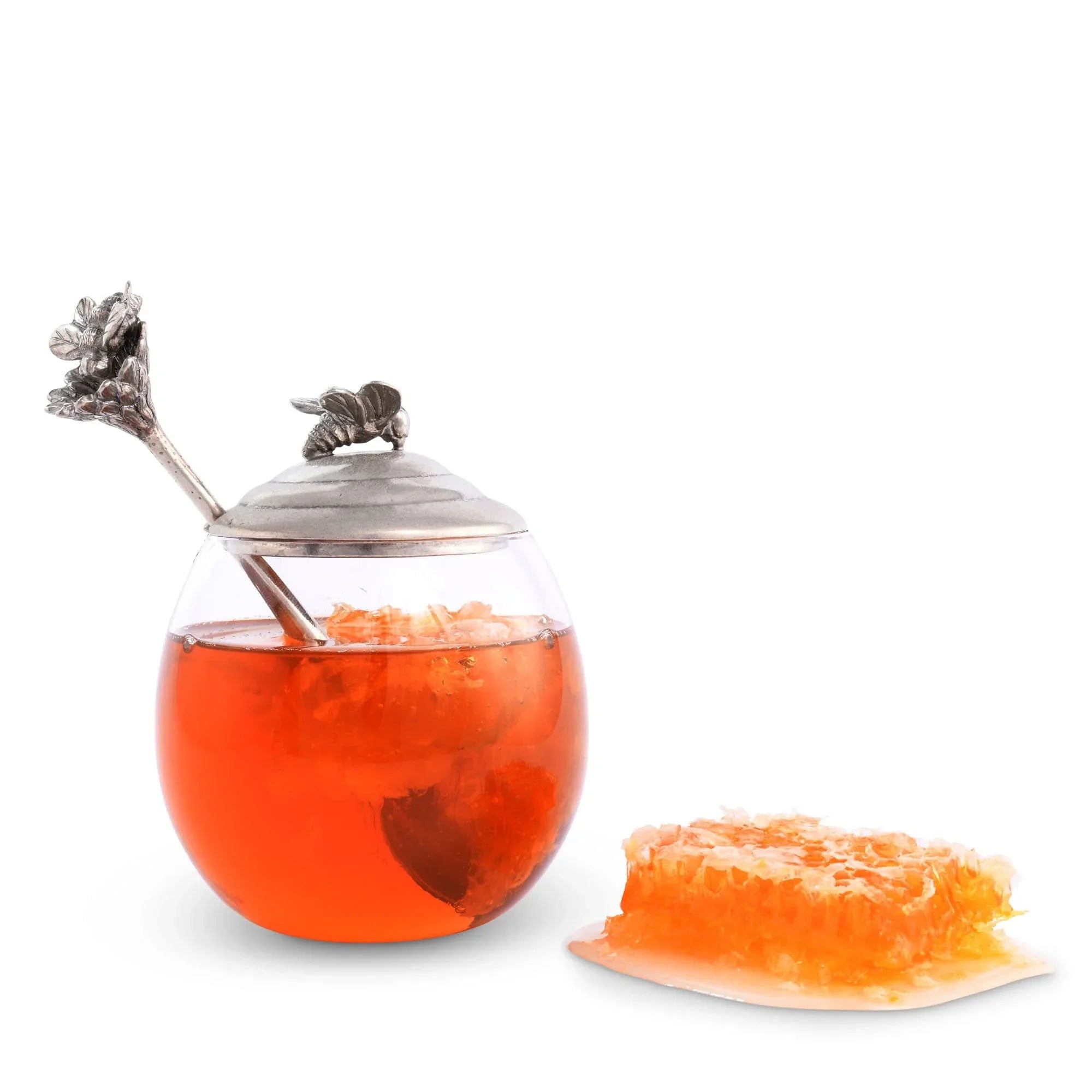 Bee Glass Honey Pot with Spoon - The Mayfair Hall