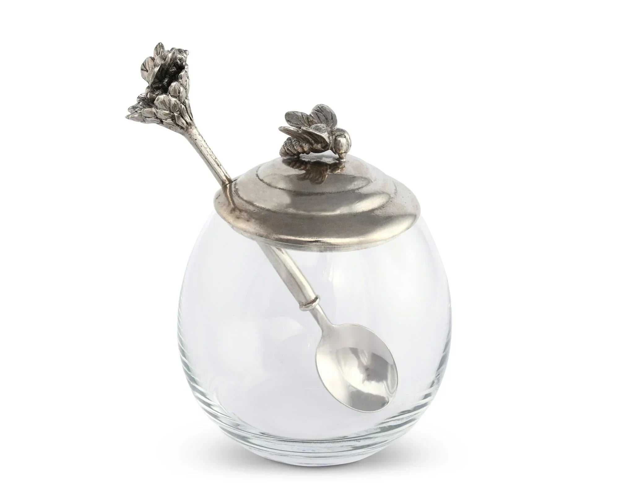 Bee Glass Honey Pot with Spoon - The Mayfair Hall