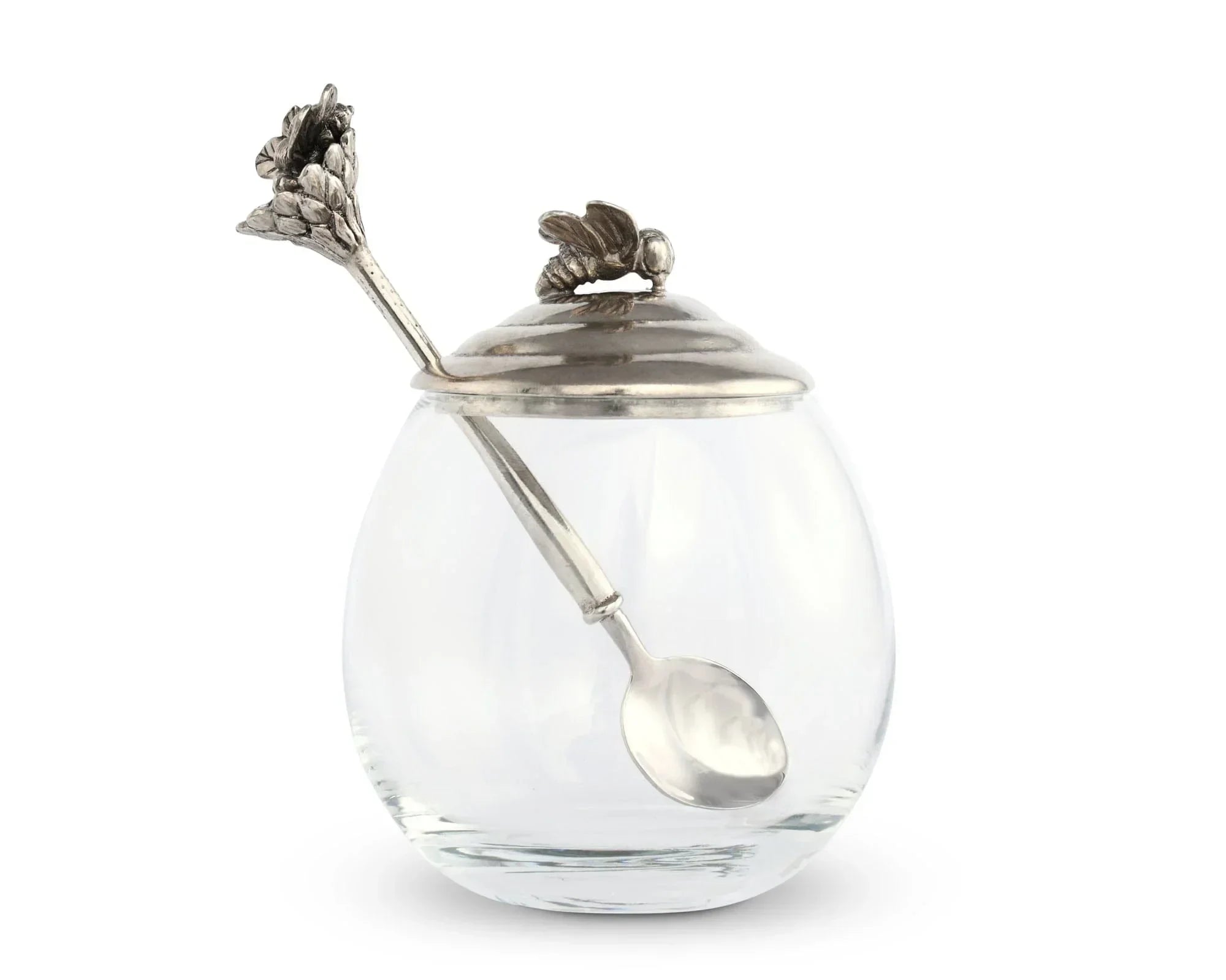 Bee Glass Honey Pot with Spoon - The Mayfair Hall