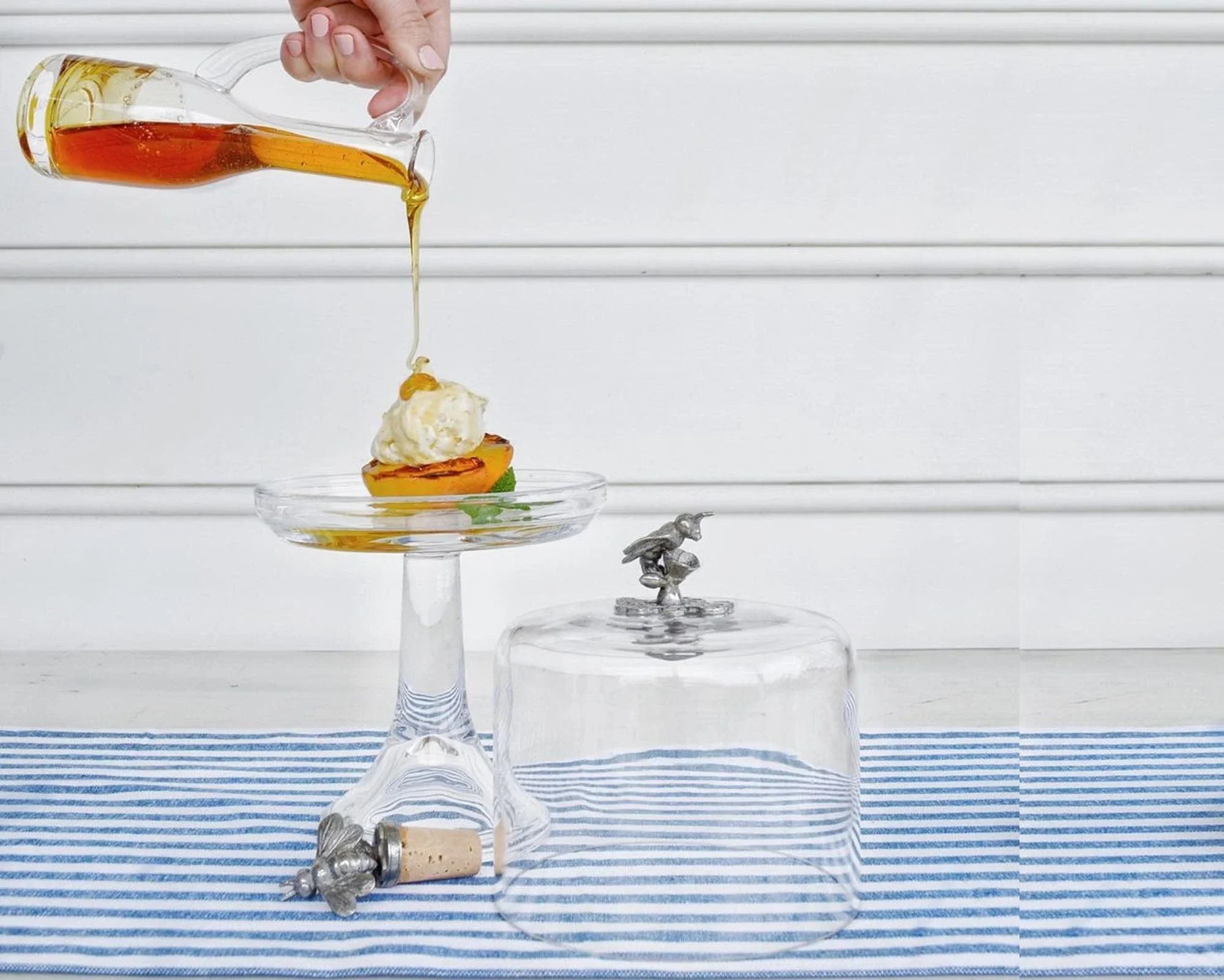 Honey Bee Glass Covered Cake / Dessert Stand - The Mayfair Hall