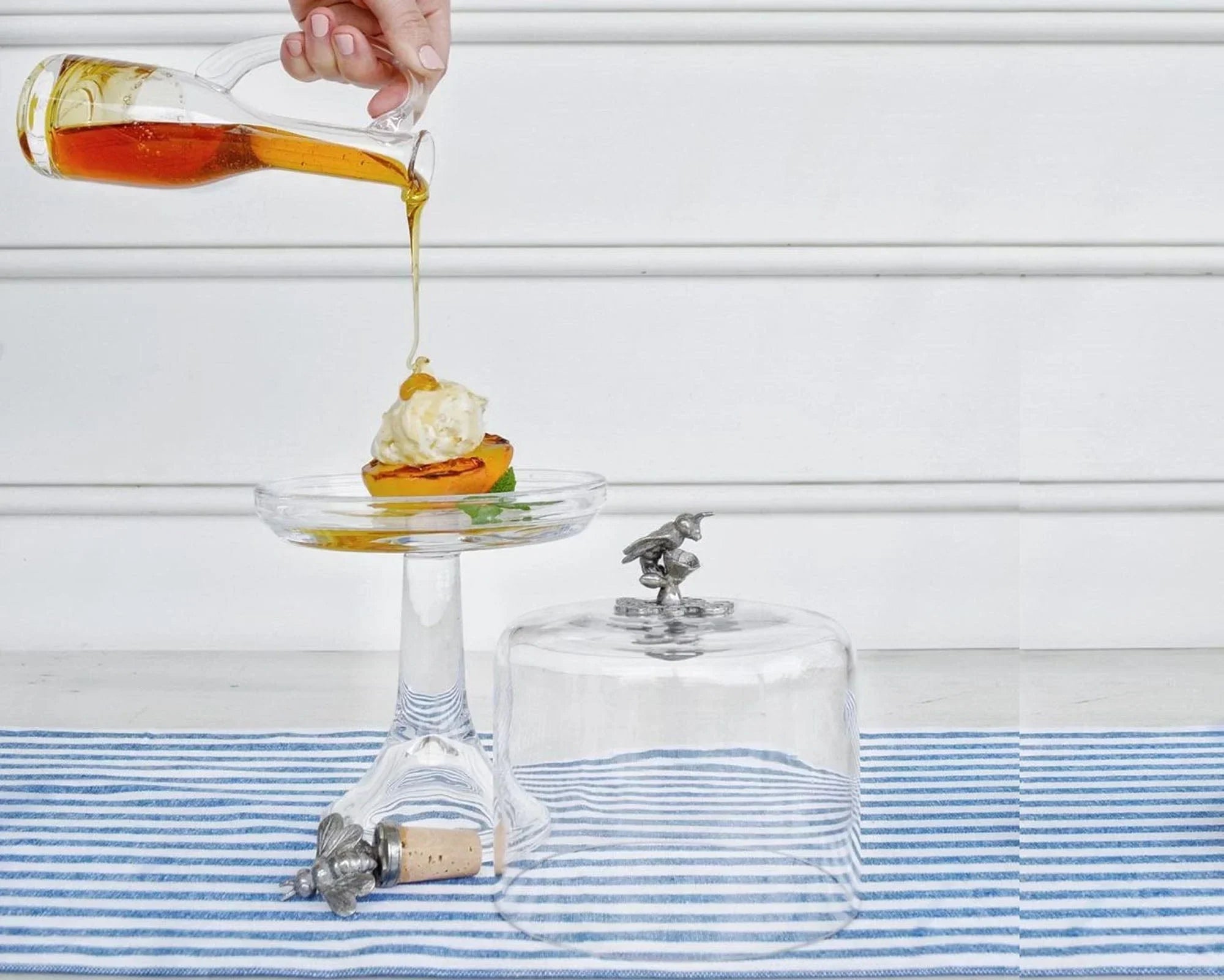 Honey Bee Glass Covered Cake / Dessert Stand - The Mayfair Hall