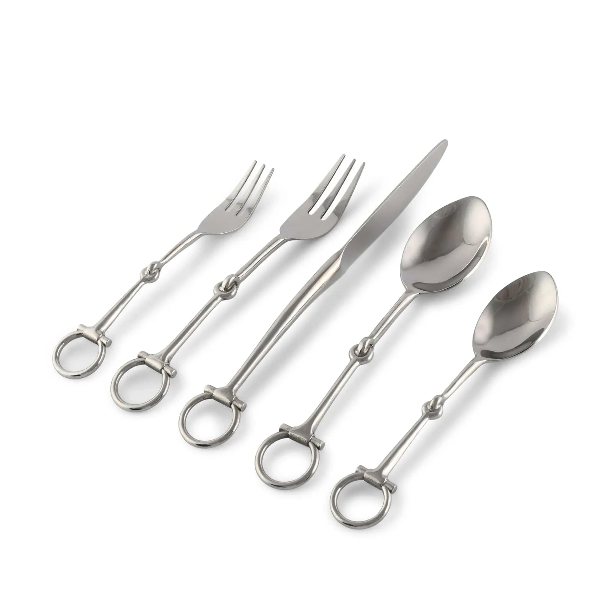 Bit Five piece Flatware Set - Stainless Steel Matt Silver - The Mayfair Hall