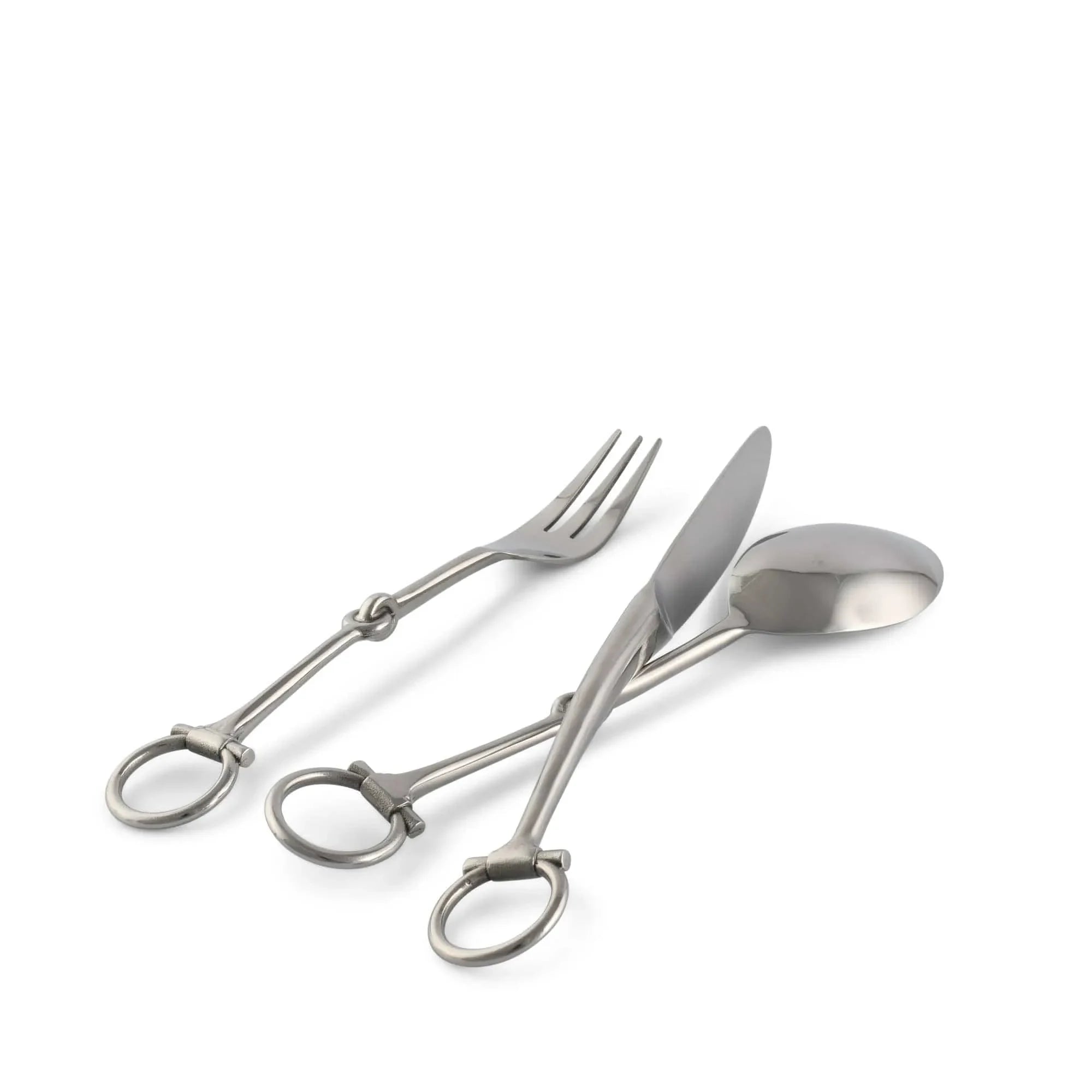 Bit Five piece Flatware Set - Stainless Steel Matt Silver - The Mayfair Hall