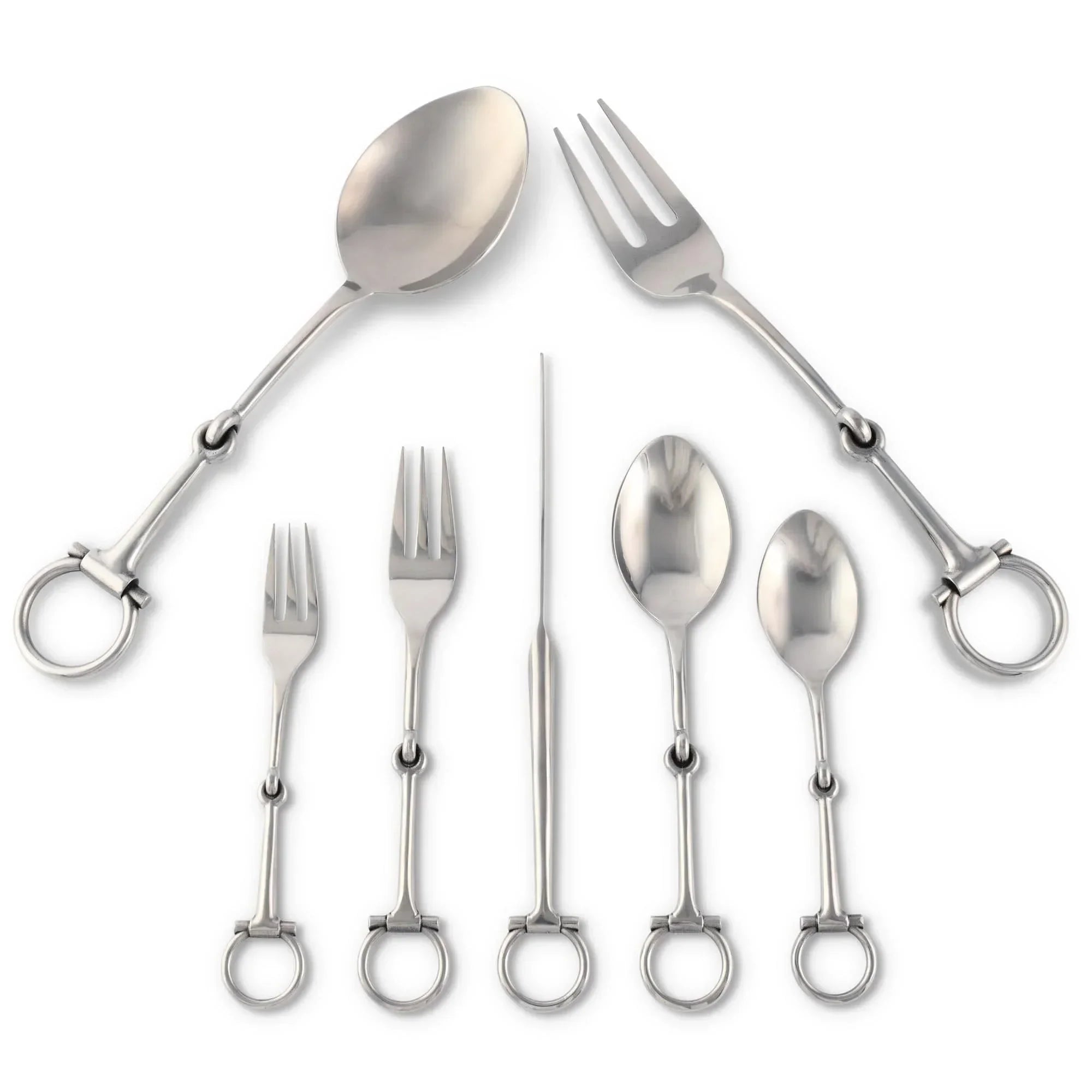 Bit Five piece Flatware Set - Stainless Steel Matt Silver - The Mayfair Hall