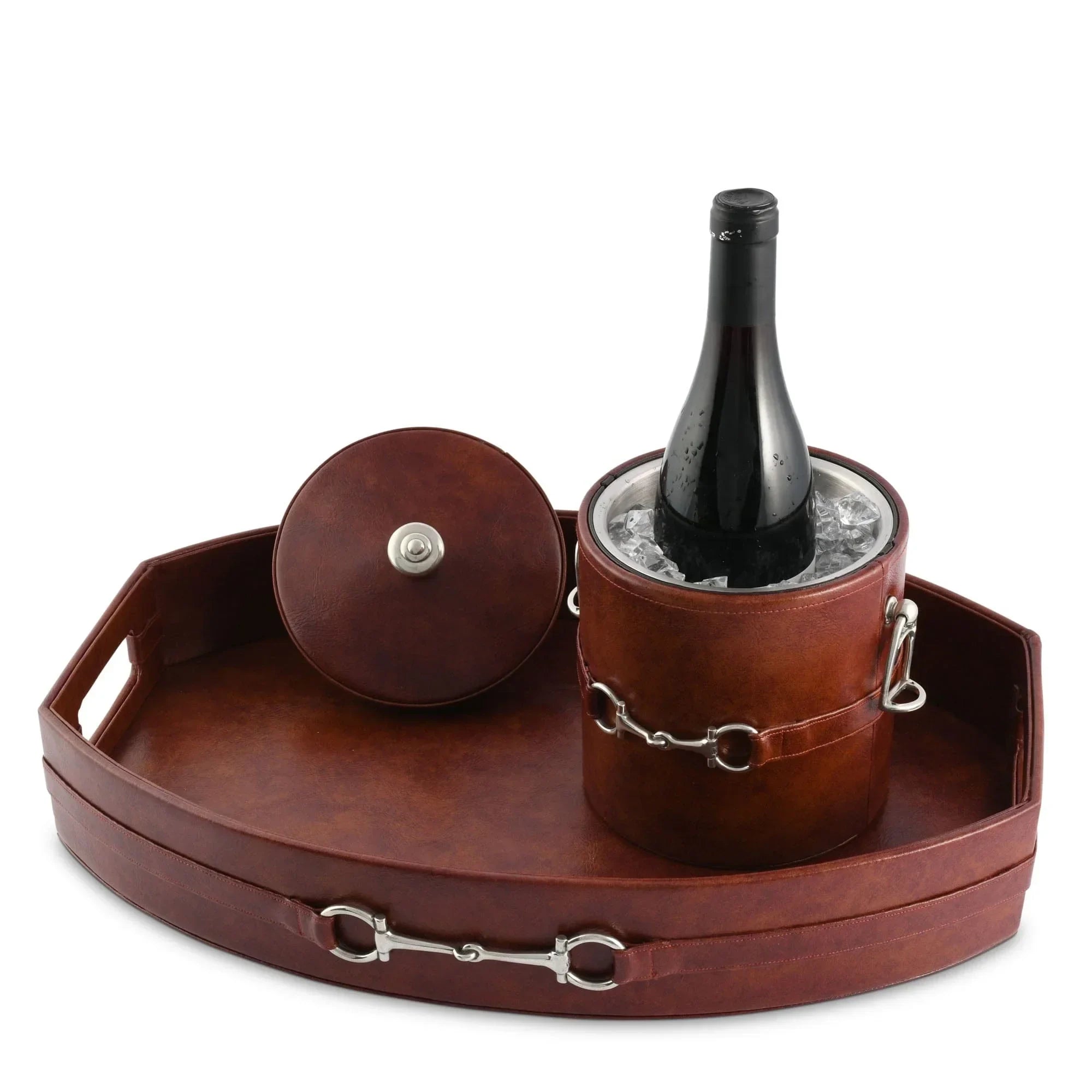 Equestrian Horse Bit Vegan Leather Ice Bucket - The Mayfair Hall