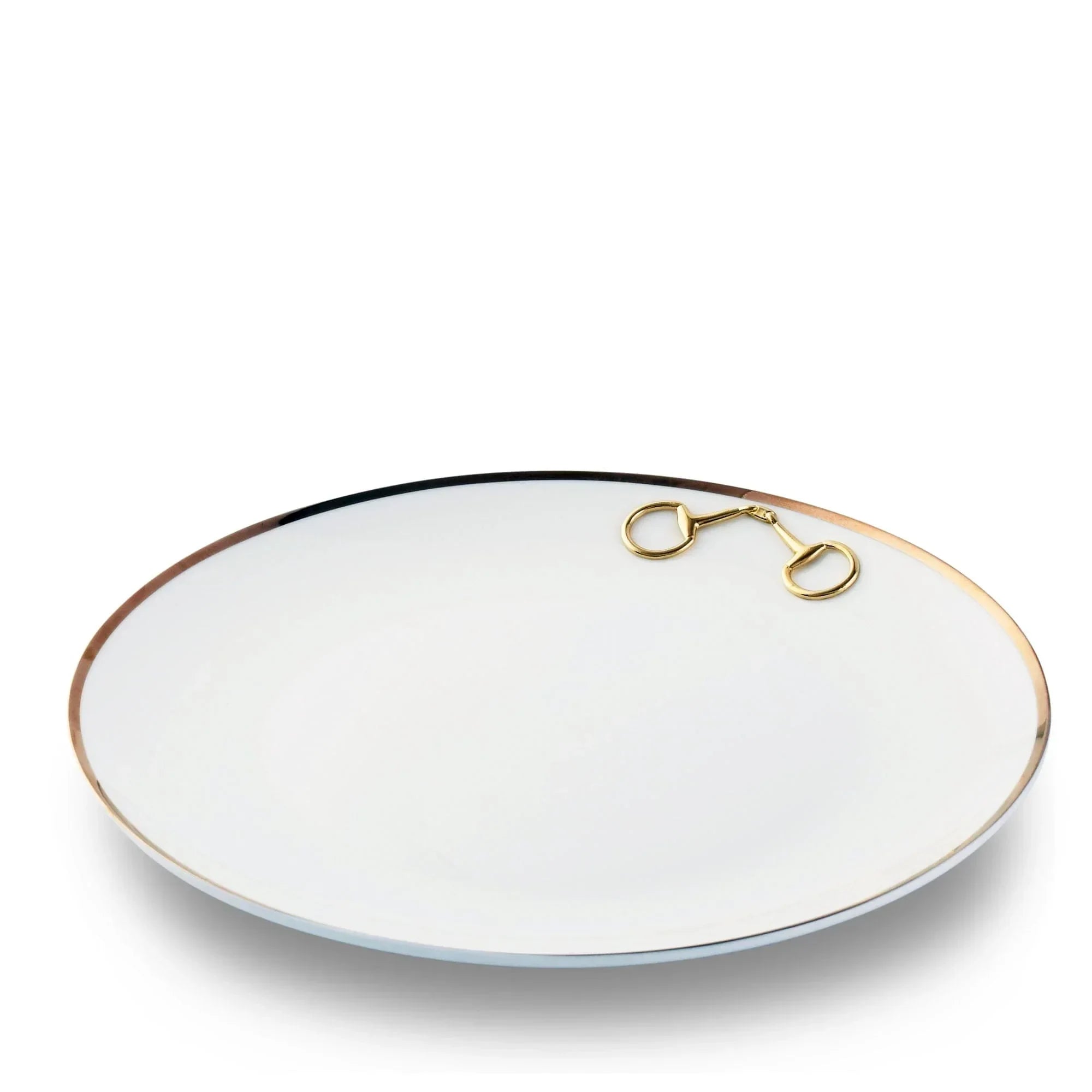 Gold Bit Bone China Round Dinner Plate Gold Rim - The Mayfair Hall